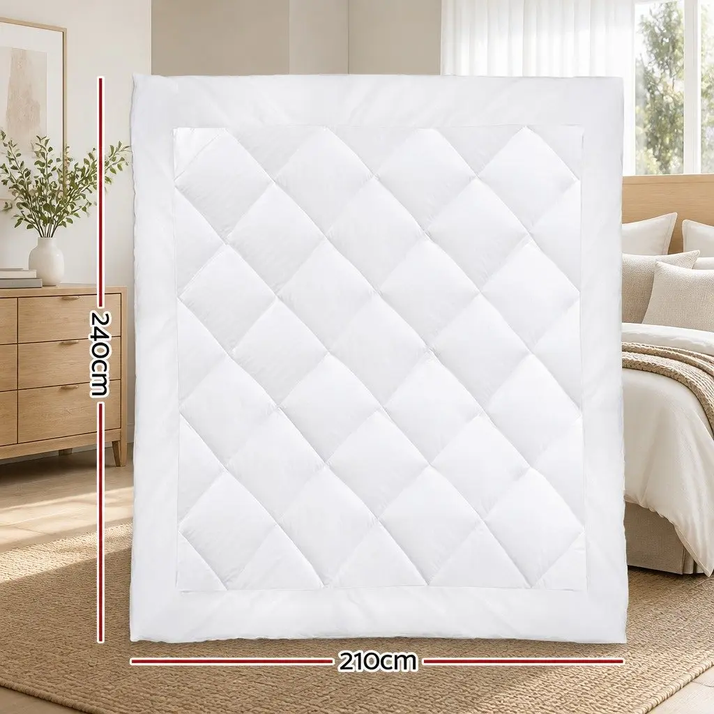King Size Microfibre Quilt Bamboo Hollow Fibre Filling 400GSM White