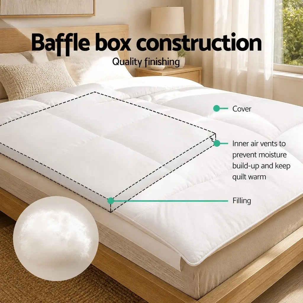 King Size Microfibre Quilt Bamboo Hollow Fibre Filling 400GSM White