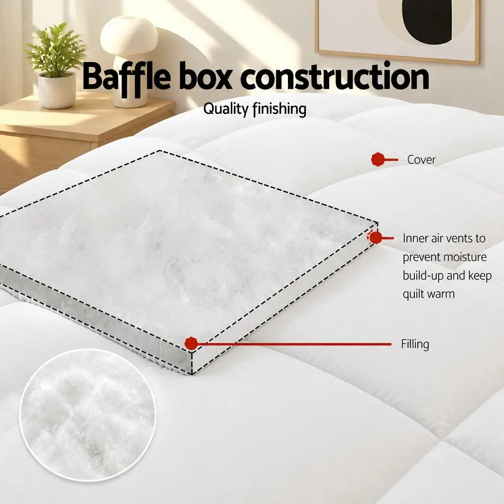 Queen Size Bamboo Microfibre Quilt 400GSM White