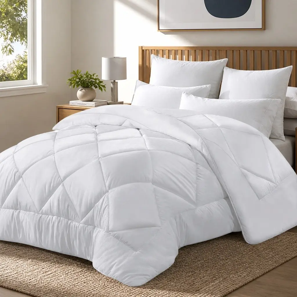 Queen Size Bamboo Microfibre Quilt 400GSM White