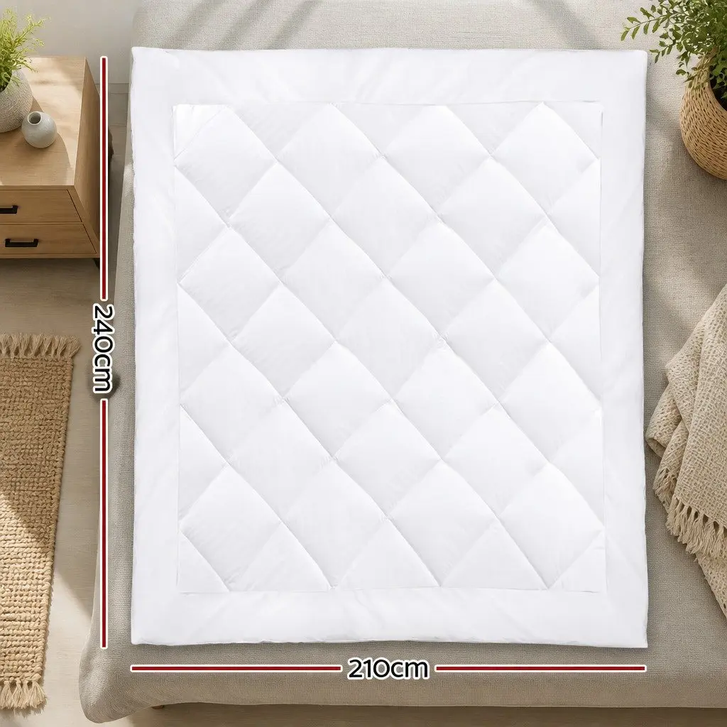 King Size Quilt Microfibre Bamboo Blend Bedding White 240cm x 210cm