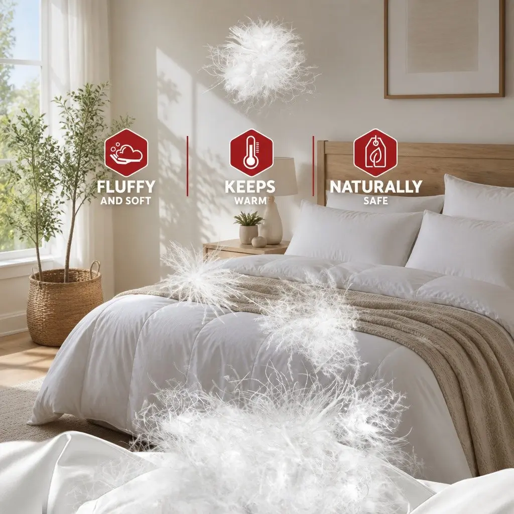 Duck Down Feather Quilt Super King 700GSM Baffle Construction Cotton Cover