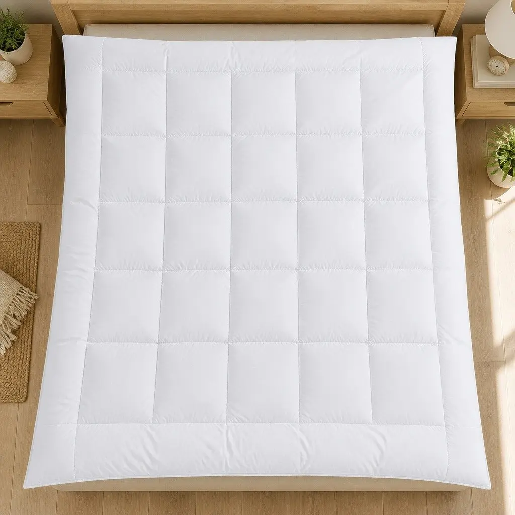 Duck Down Feather Quilt Super King 700GSM Baffle Construction Cotton Cover
