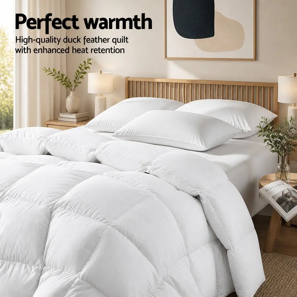 King Size Duck Feather Down Quilt 500GSM