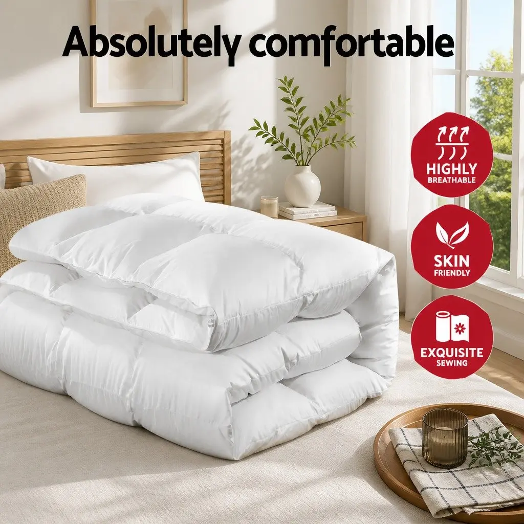 Baffle Box Duck Feather Down Quilt in Queen Size