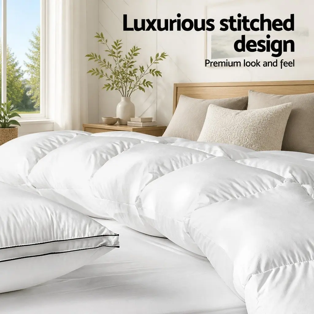 Baffle Box Duck Feather Down Quilt in Queen Size