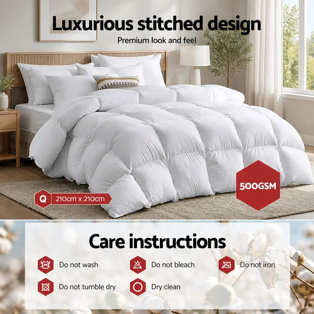 Baffle Box Duck Feather Down Quilt in Queen Size