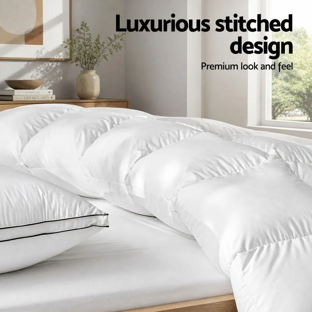Duck Feather Down Quilt 500GSM Super King White