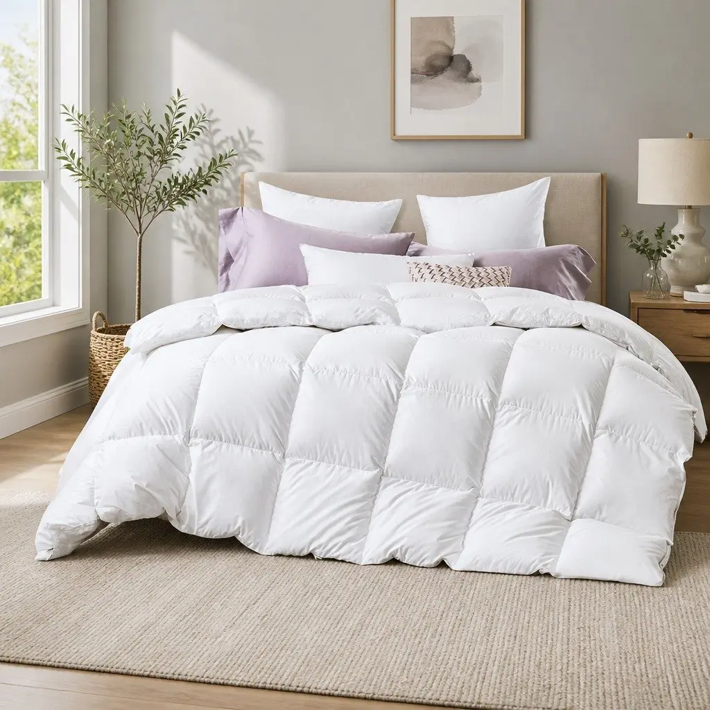 Duck Feather Down Quilt 500GSM Super King White