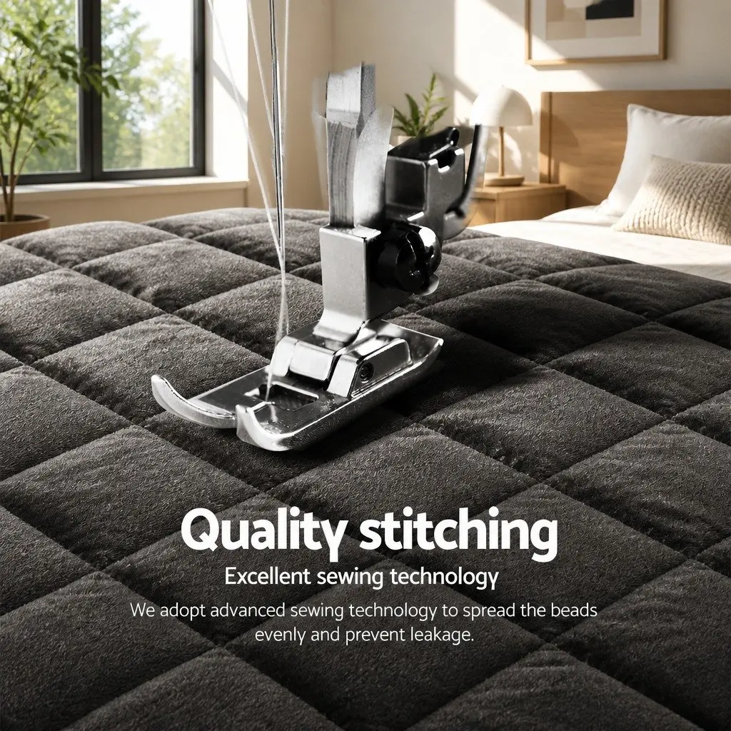 Charcoal Faux Mink Quilt Double Bed Set