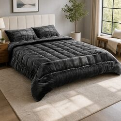 Charcoal Faux Mink King Quilt with Superior Build Quality