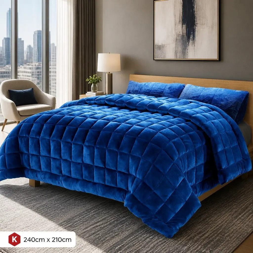 Double-Sided Faux Mink Quilt in King Size for Winter Comfort