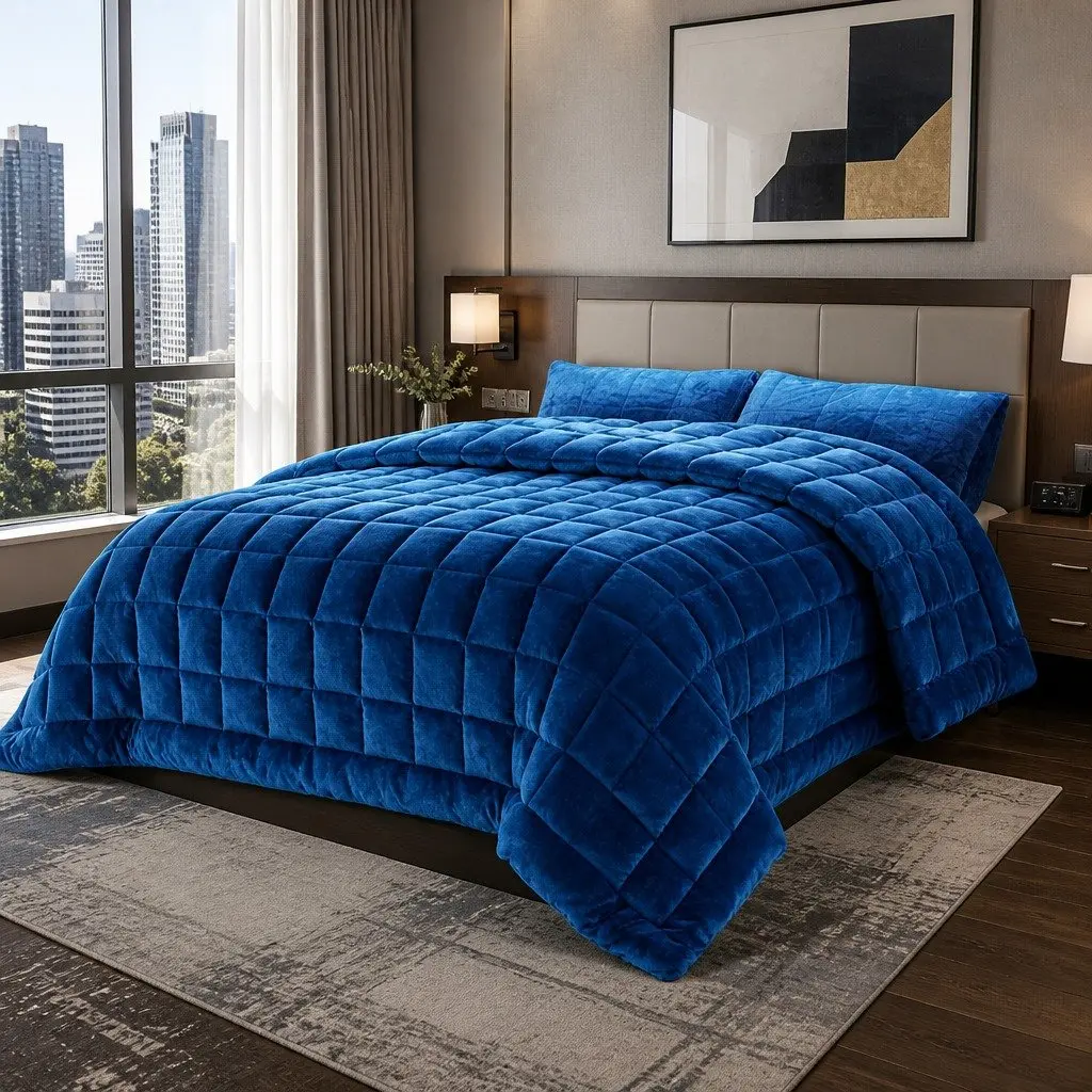 Double-Sided Faux Mink Quilt in King Size for Winter Comfort