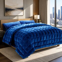 Premium Double-Sided Faux Mink Quilt - Super King Size