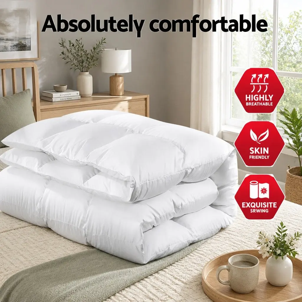 King Size Goose Down Feather Quilt 700GSM