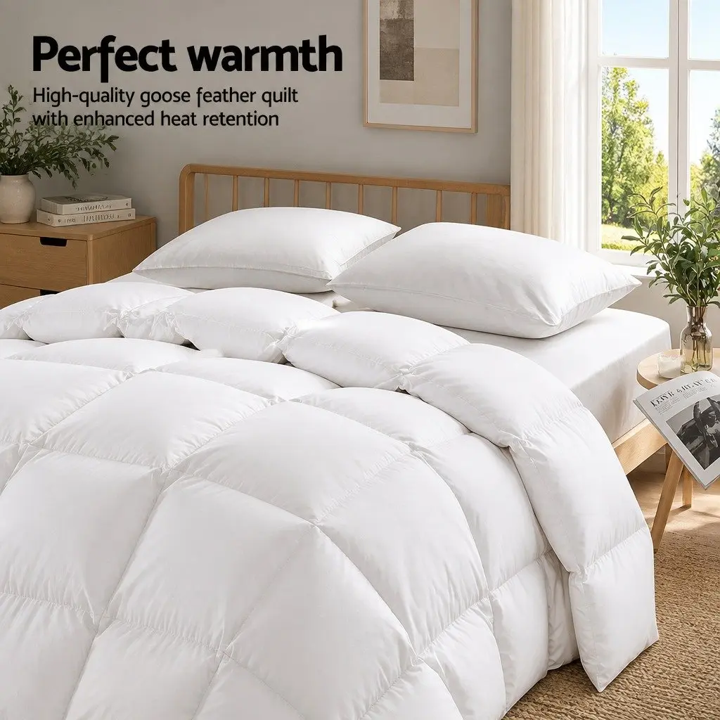 King Size Goose Down Feather Quilt 700GSM