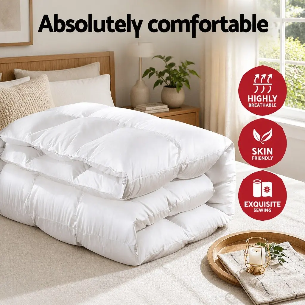 Queen Size Goose Down Feather Quilt 700GSM