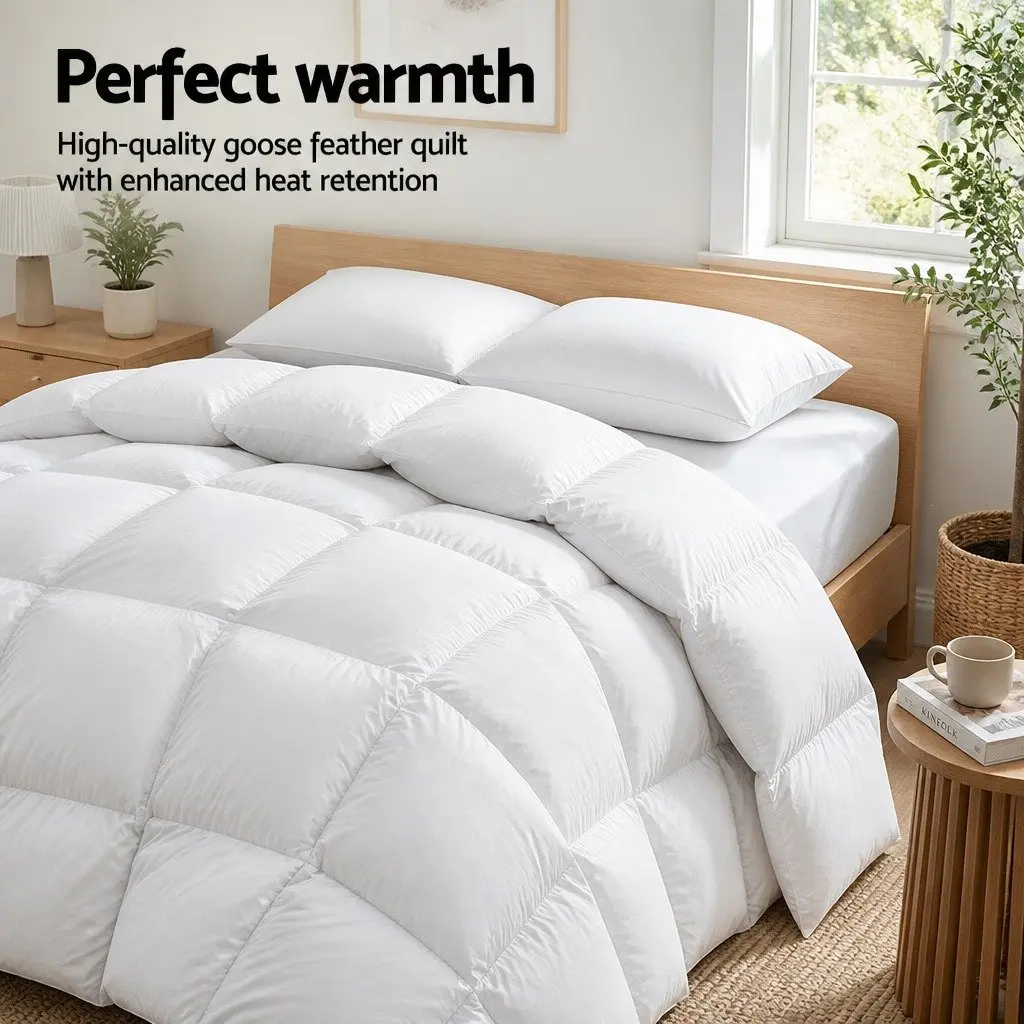 Queen Size Goose Down Feather Quilt 700GSM