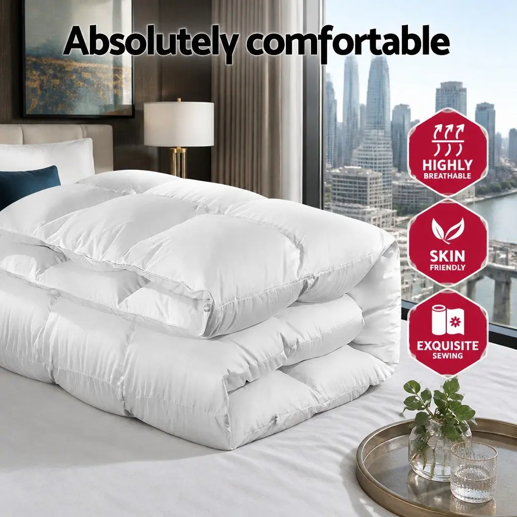 King Size Goose Down Feather Quilt 800GSM