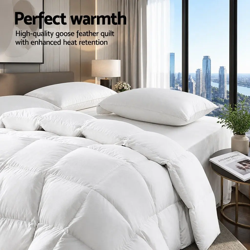 King Size Goose Down Feather Quilt 800GSM