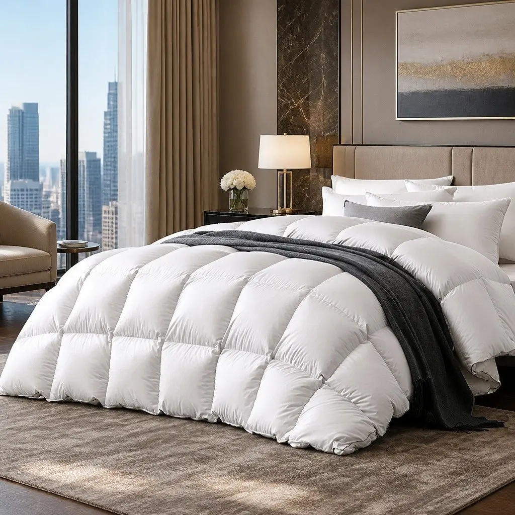 White Goose Down Feather Quilt Queen 800GSM