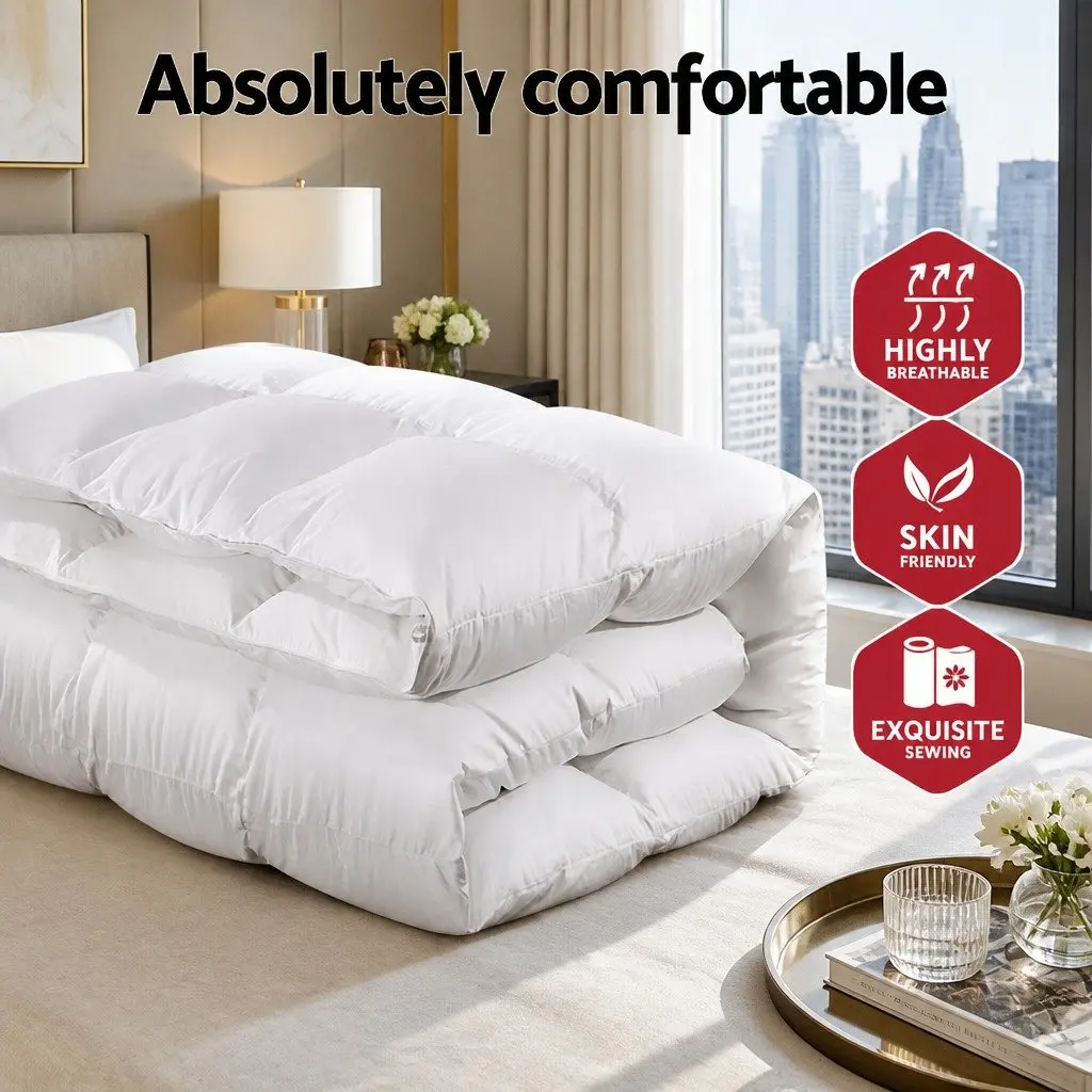 White Goose Down Feather Quilt Queen 800GSM