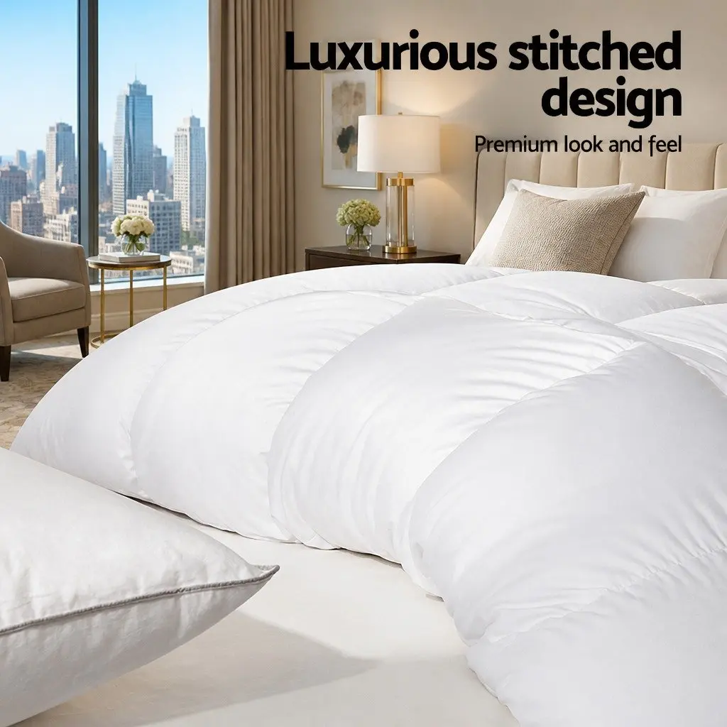 White Goose Down Feather Quilt Queen 800GSM