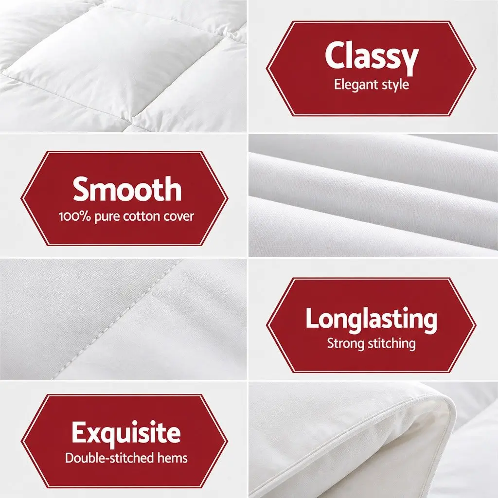 White Goose Down Feather Quilt Queen 800GSM