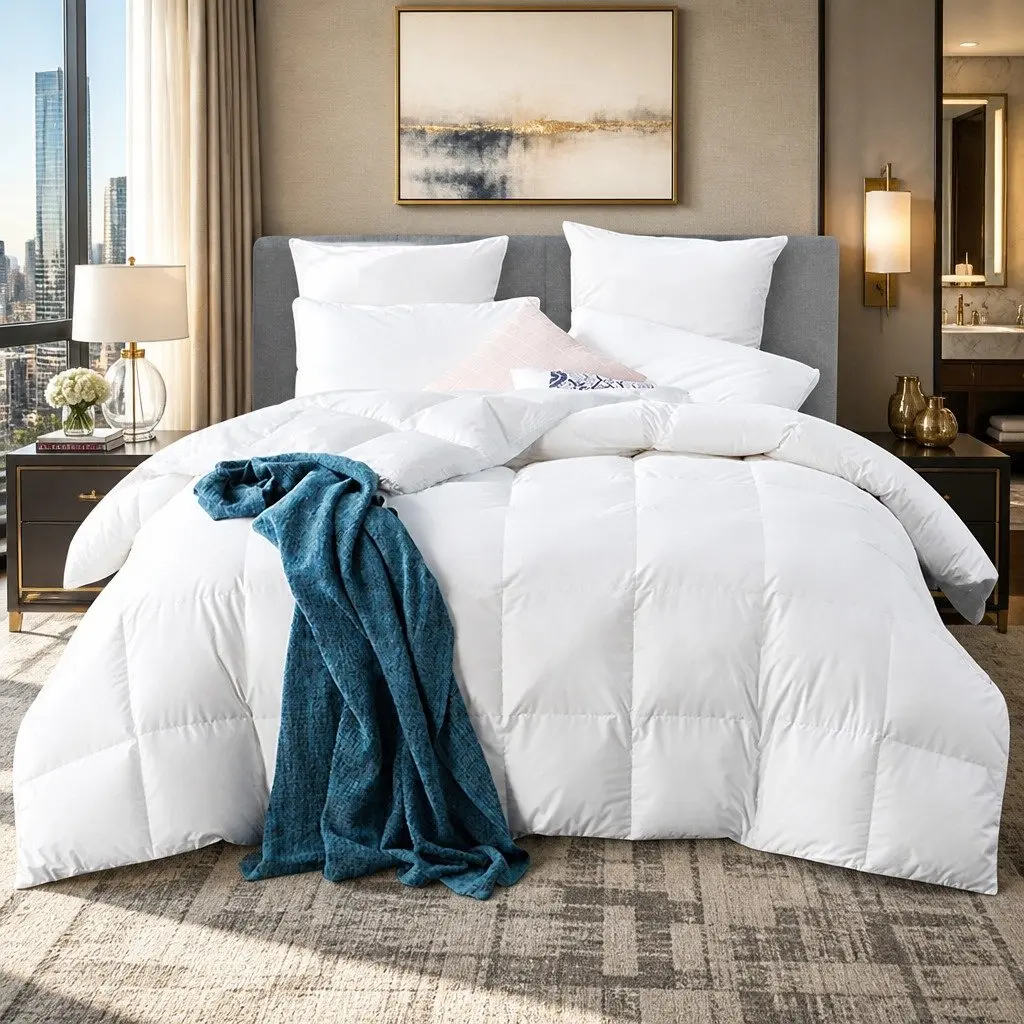 White Goose Down Feather Quilt Queen 800GSM