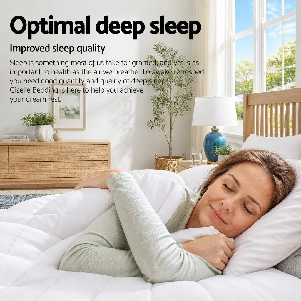 Goose Down Feather Quilt Cotton Single 800GSM White