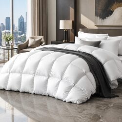 Goose Down Feather Quilt Super King 800GSM Winter Weight Doona Bedding White