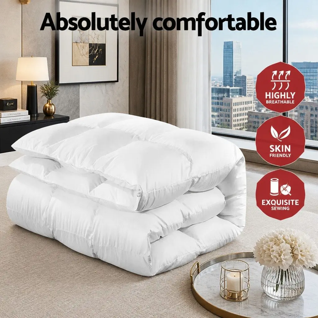 Super King Goose Down Feather Quilt 800GSM Winter Doona