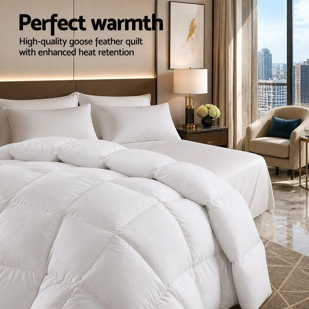 Super King Goose Down Feather Quilt 800GSM Winter Doona