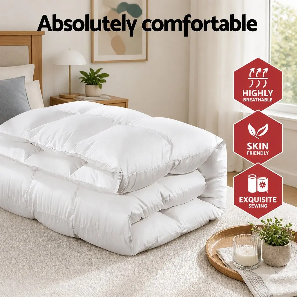 Queen Goose Feather Down Quilt 500GSM