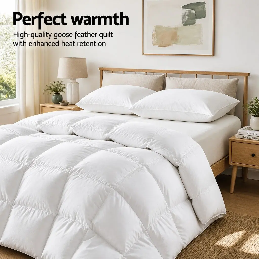 Queen Goose Feather Down Quilt 500GSM