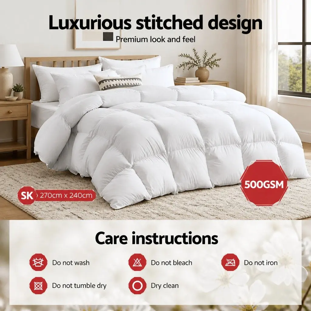 Super King Goose Down Quilt 500GSM