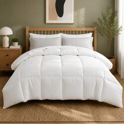 Double Bed Quilt 400GSM Microfibre All Season Duvet Comforter White Baffle Box