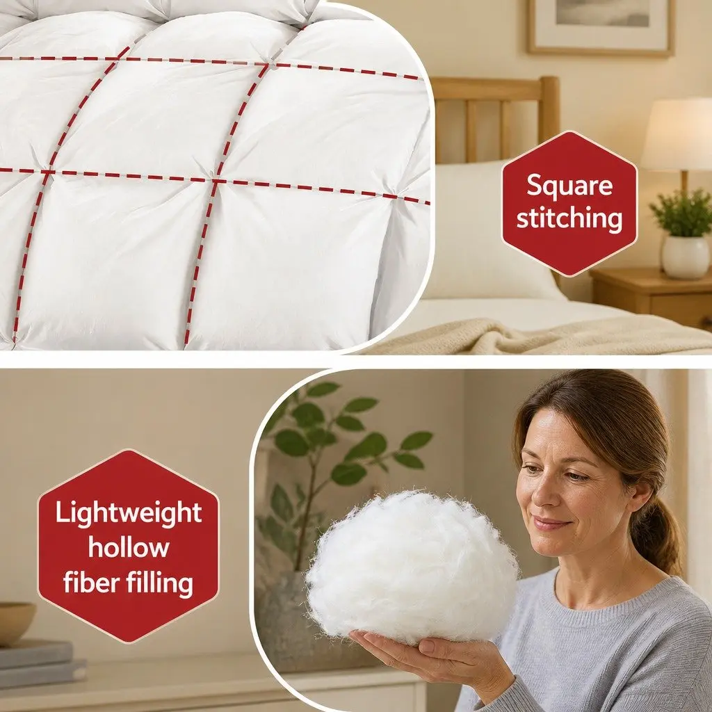 King Size Microfiber Quilt 400GSM White All Season Duvet Comforter Baffle Box
