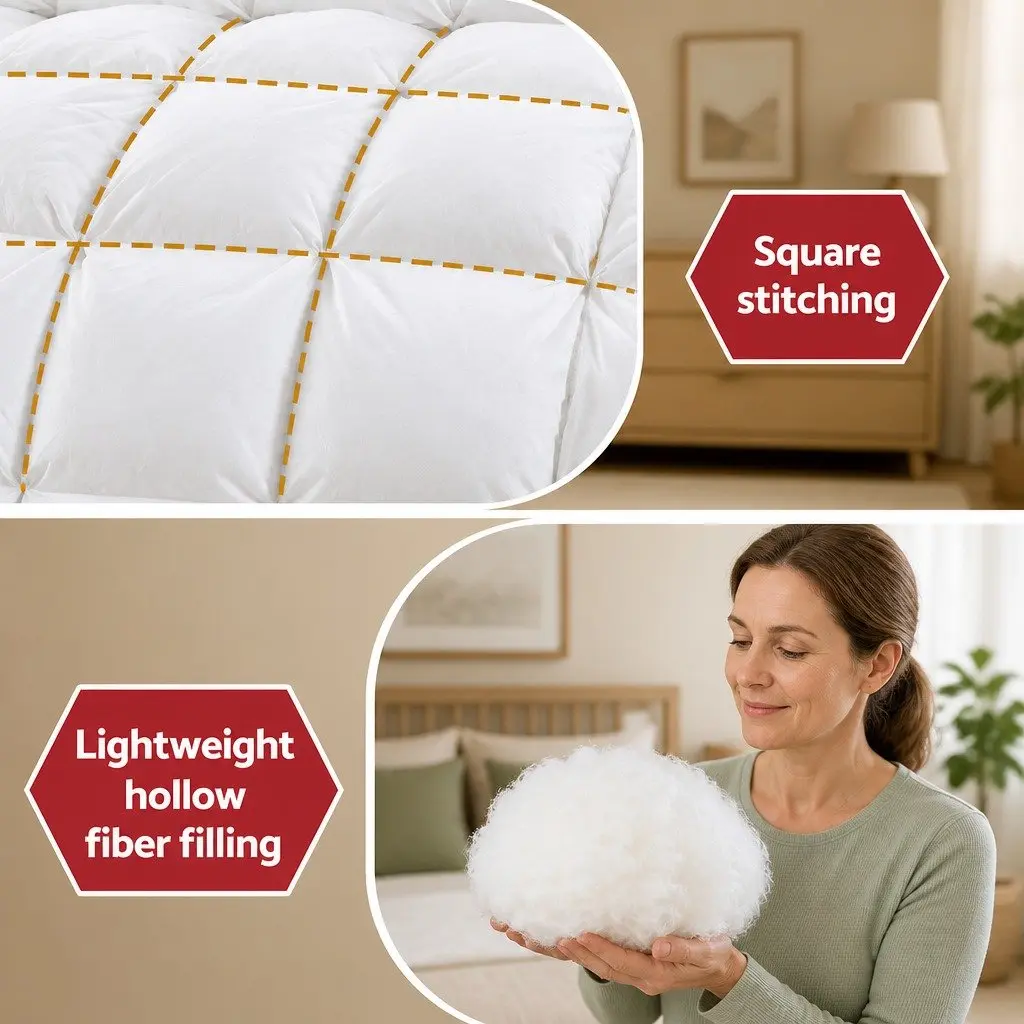 Super King Microfibre Quilt 400GSM Baffle Box White