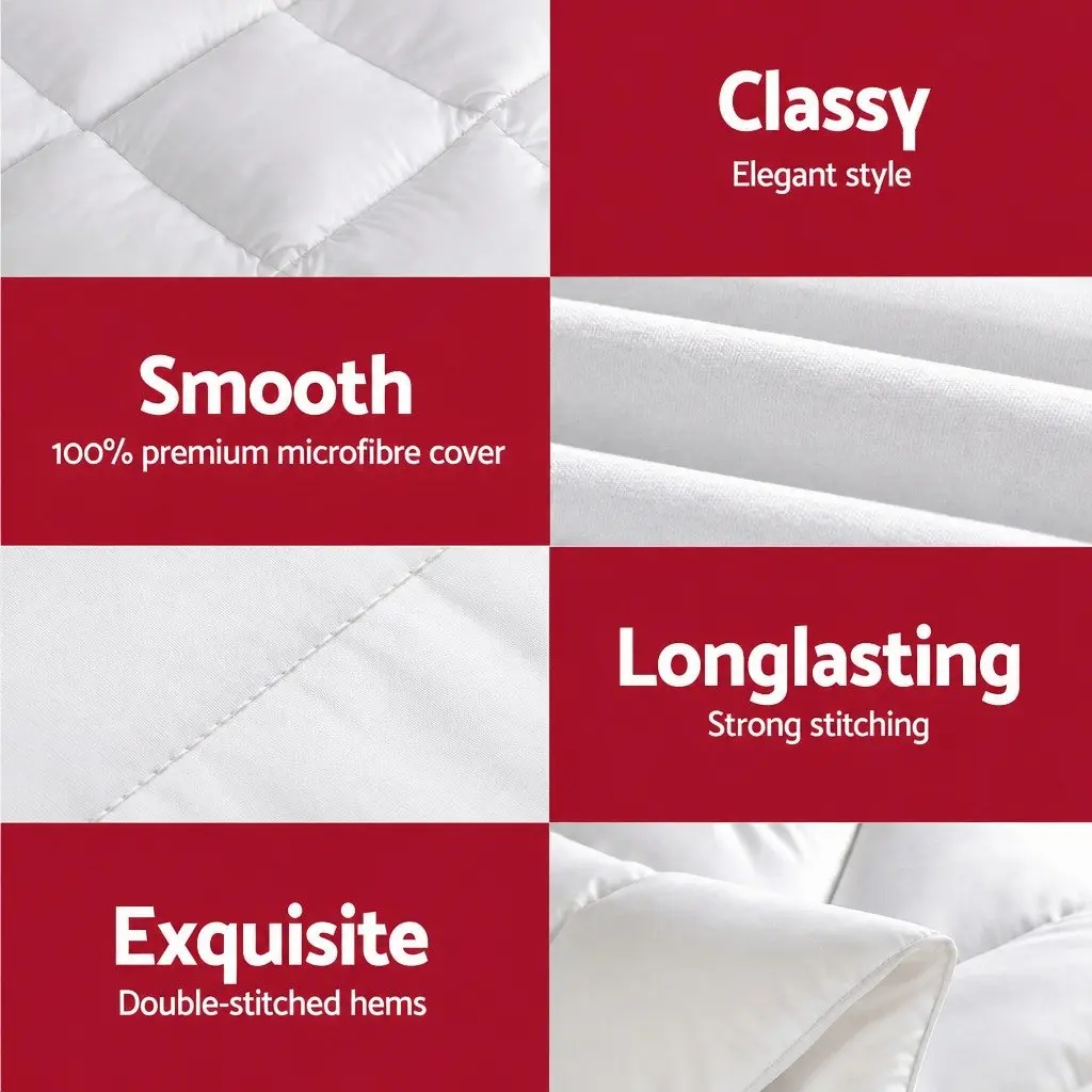 Wool Quilt 500GSM Double White Baffle Box Construction Winter Doona Thick Warm Bedding