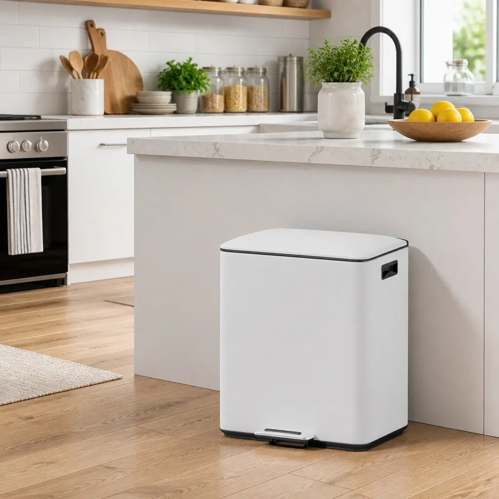 Dual Compartment Soft Close Rubbish Bin 40L