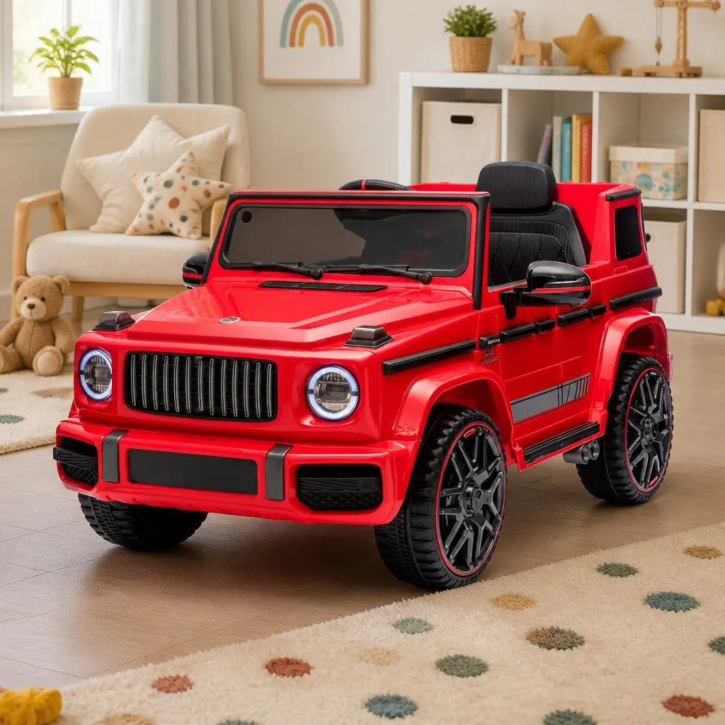 Kids Ride On Car Electric 12V Red Toy with Remote Control and Manual Modes