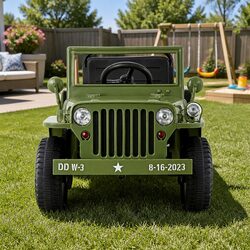 Kids Electric Jeep Ride On Car 12V Off-Road Olive Green