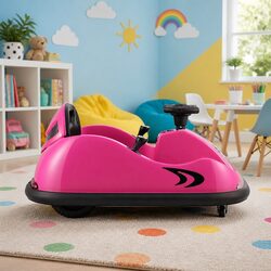 Durable Kids Ride On Bumper Car with Remote Control - Pink