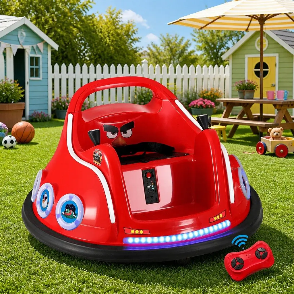Red Electric Bumper Car for Kids with Joystick Control