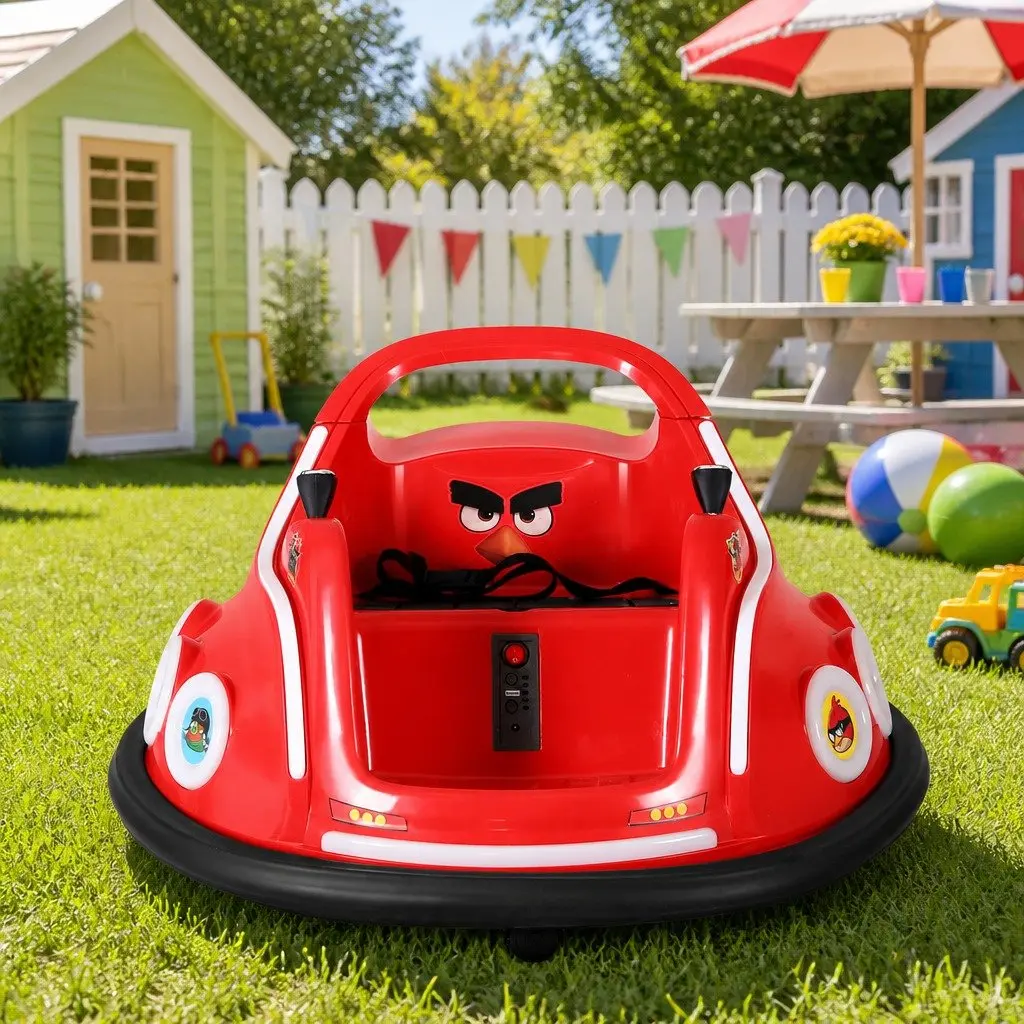 Red Electric Bumper Car for Kids with Joystick Control