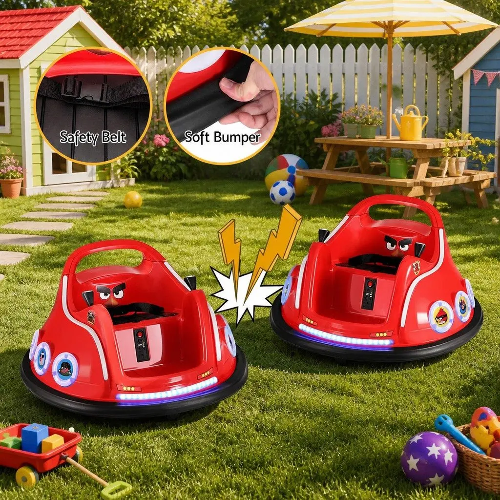 Red Electric Bumper Car for Kids with Joystick Control