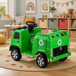 Sturdy 12V Electric Kids Ride On Garbage Truck with Accessories