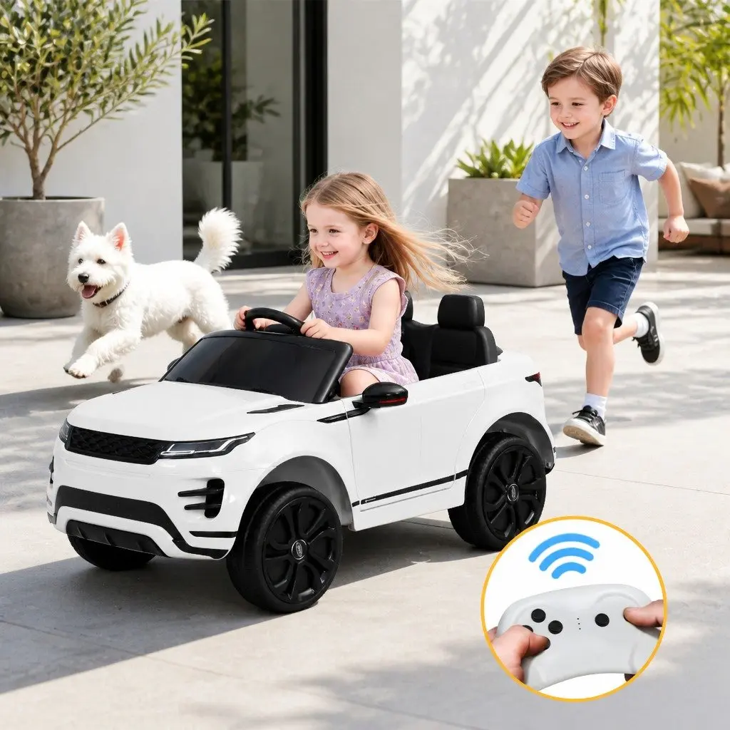 Ride On Car Electric 12V Battery Powered Toy Remote Control White