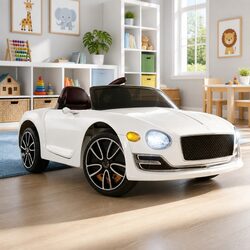 Electric Kids Ride On Car White 12V Bentley Remote Control
